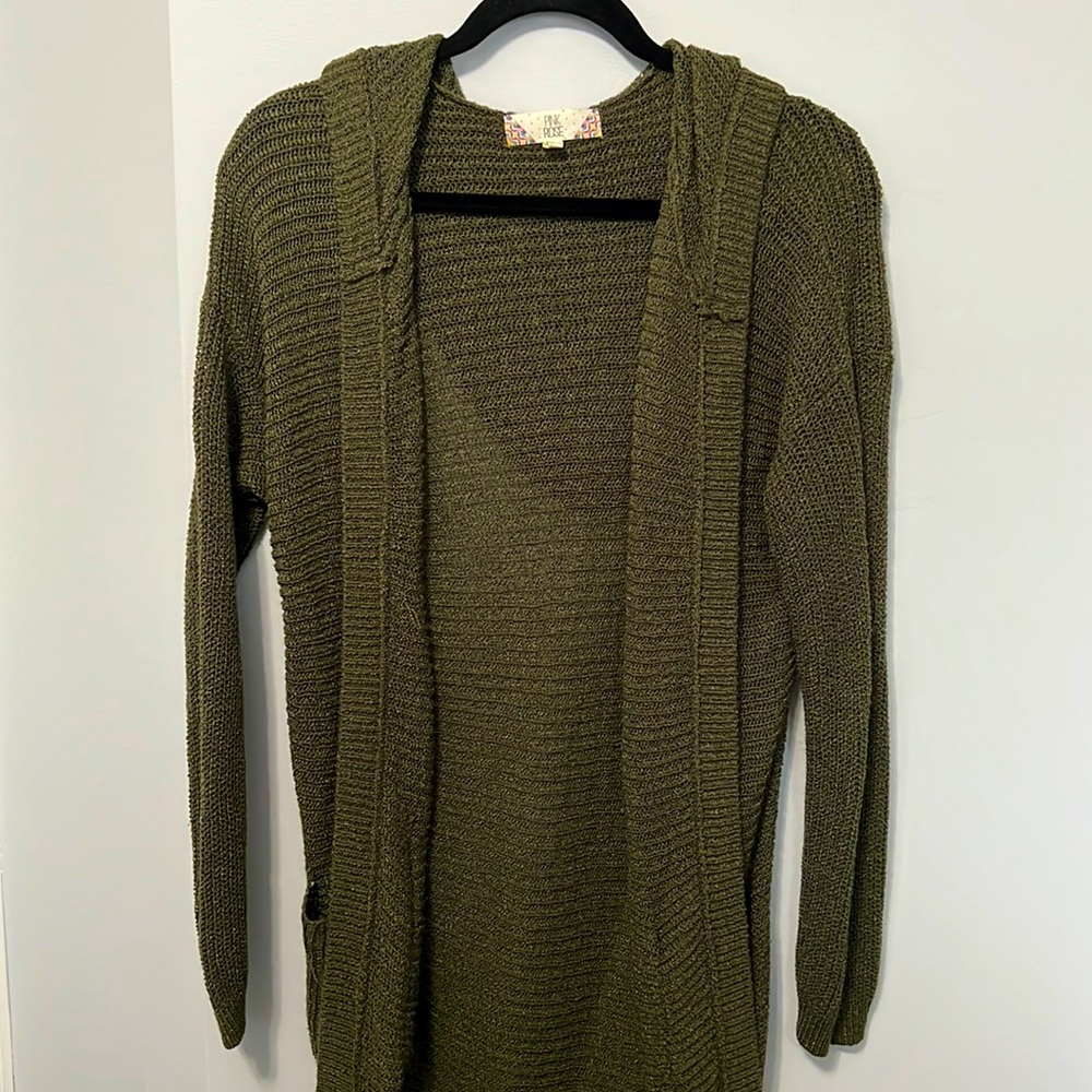 Long green cardigan